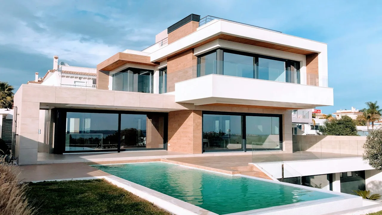 Clay tile roofing on Mediterranean style Texas estate